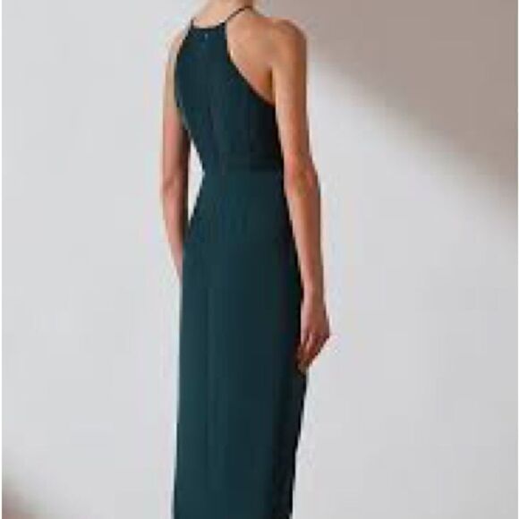 New Shona Joy High Neck Ruched Dress in Green size 4 - Picture 5 of 12